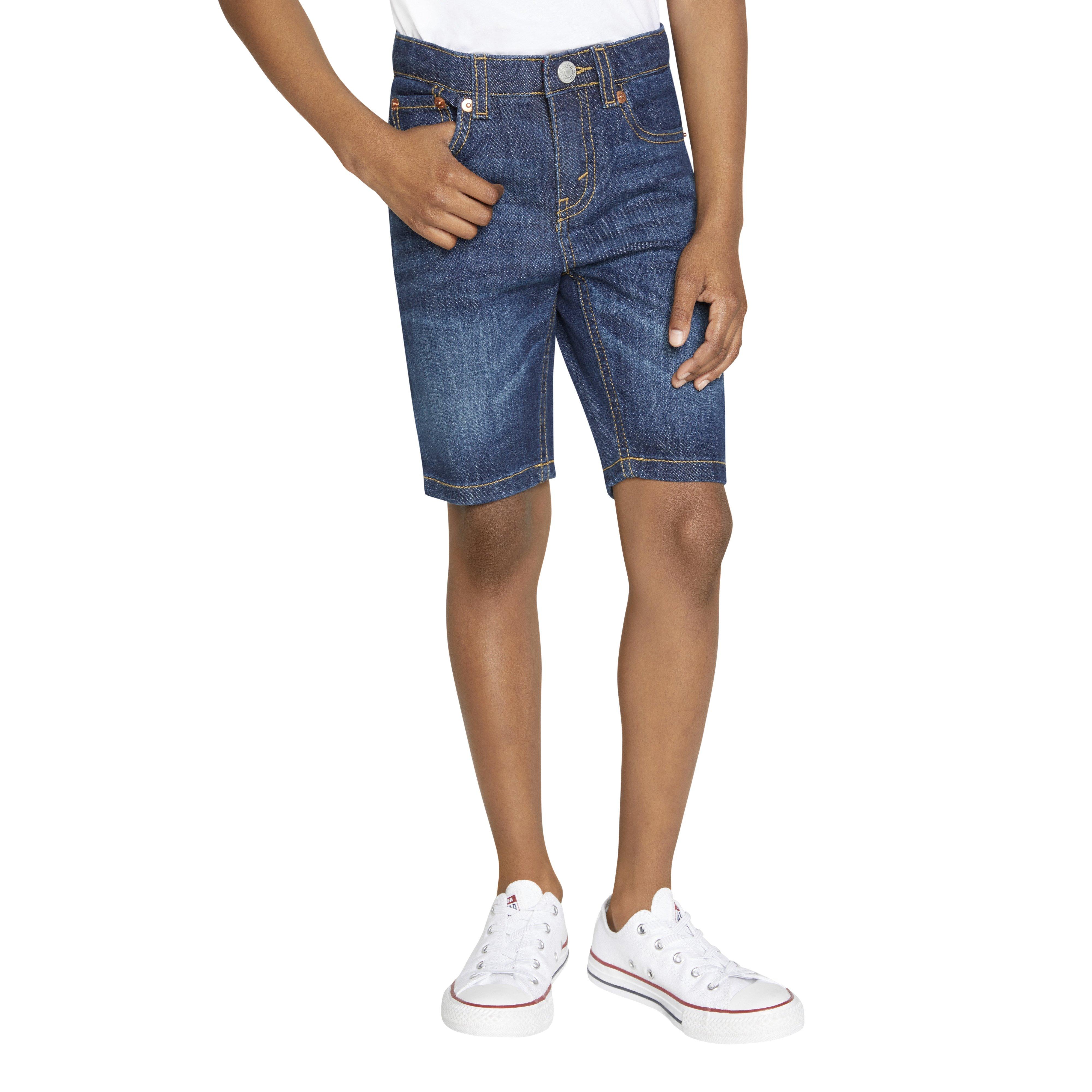 Levi's Little Boys' Performance 511 Slim Fit Medium Wash Highlands Denim Shorts - BLUE